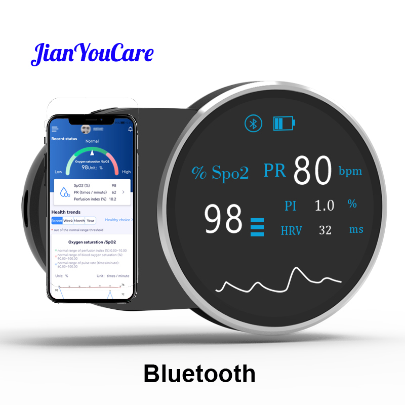 Pulse Oximeter Fingertip Rechargeable - JianYouCare recargable usb Bluetooth transmisión inalámbrica