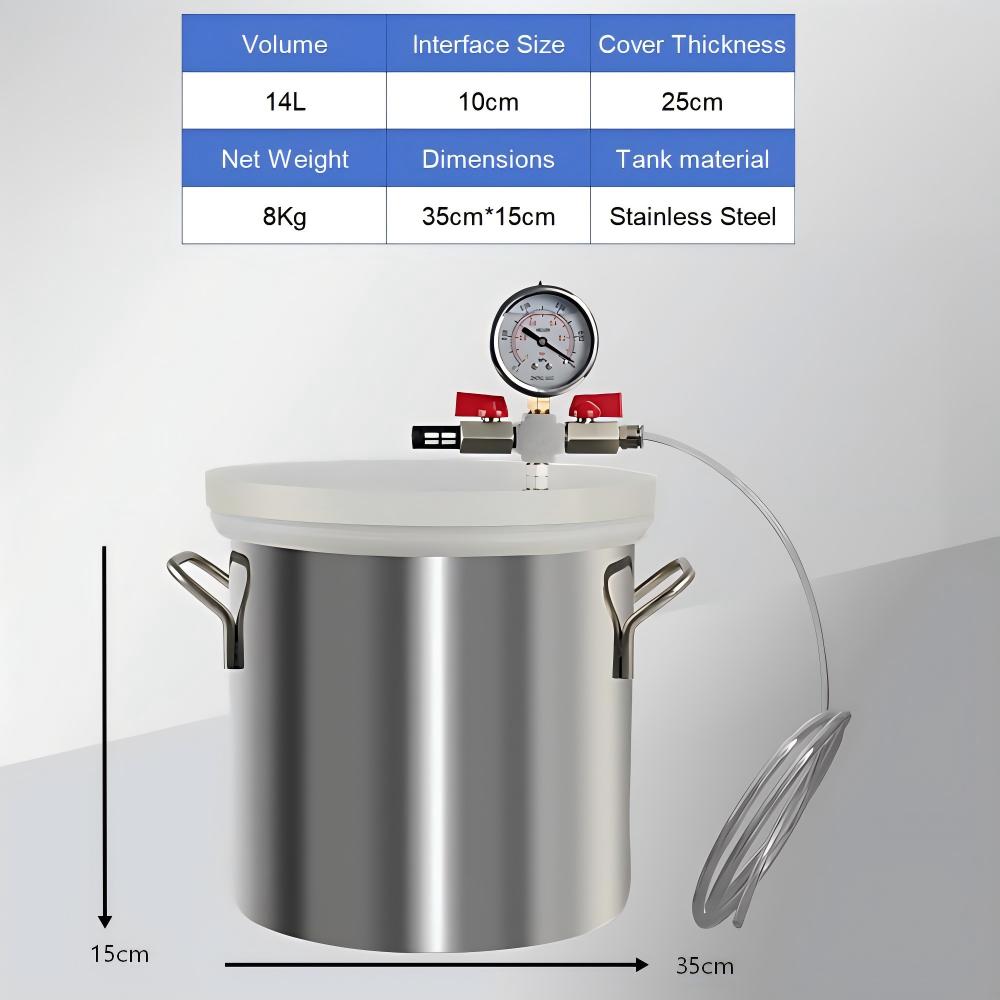 Cámara de Vacío de Acero Inoxi - Vacuum Chamber Kit With Pump reseña y precio