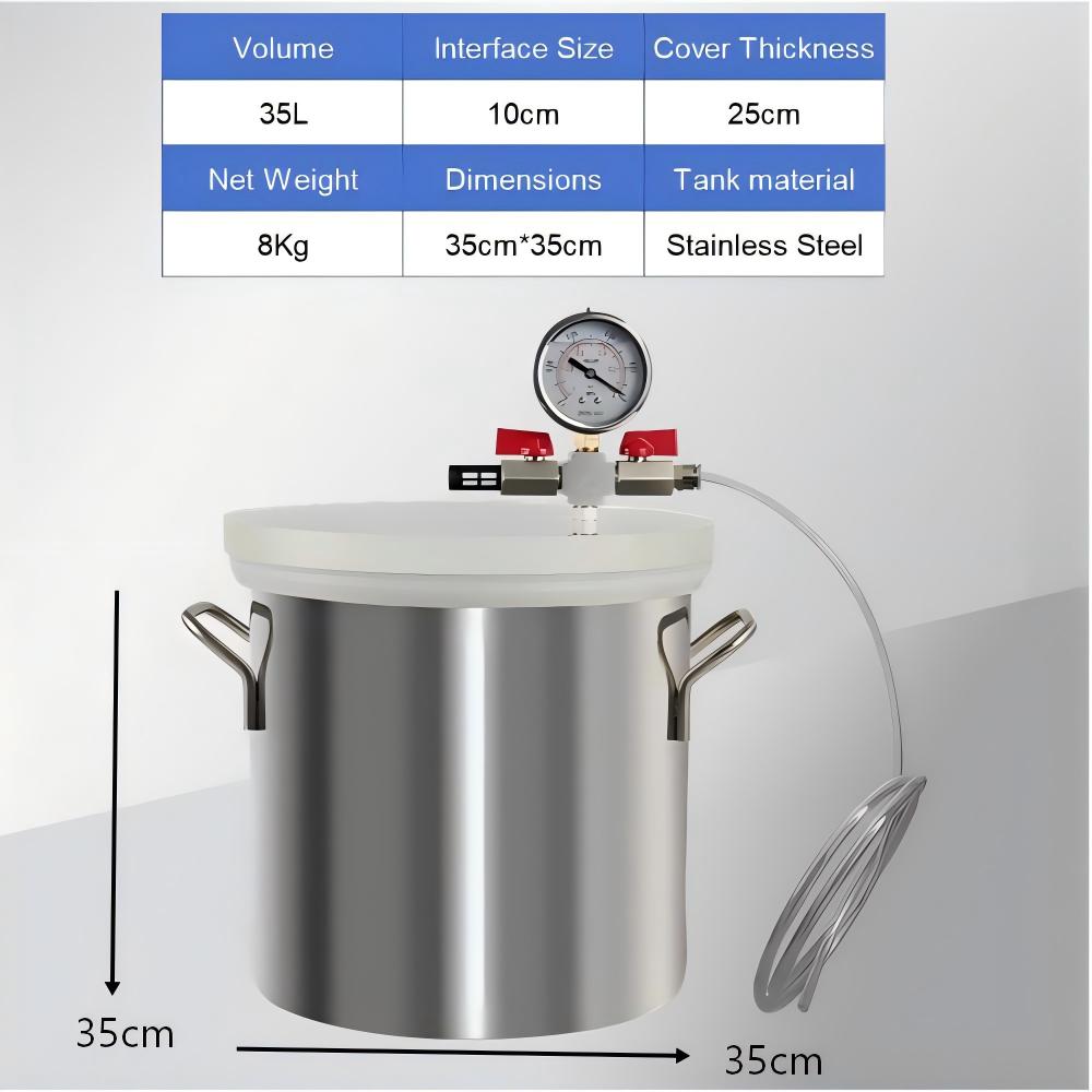 Cámara de Vacío de Acero Inoxi - Vacuum Chamber Kit With Pump reseña y precio